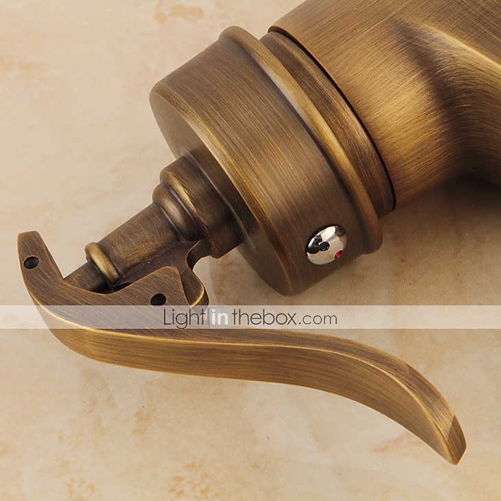 robinet de lavabo de salle de bain, robinets de bain monotrou en laiton antique cascade avec interrupteur chaud et froid de 2025 ? $89.99 –P13