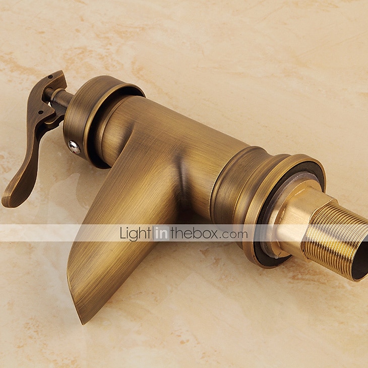robinet de lavabo de salle de bain, robinets de bain monotrou en laiton antique cascade avec interrupteur chaud et froid de 2025 ? $89.99 –P7