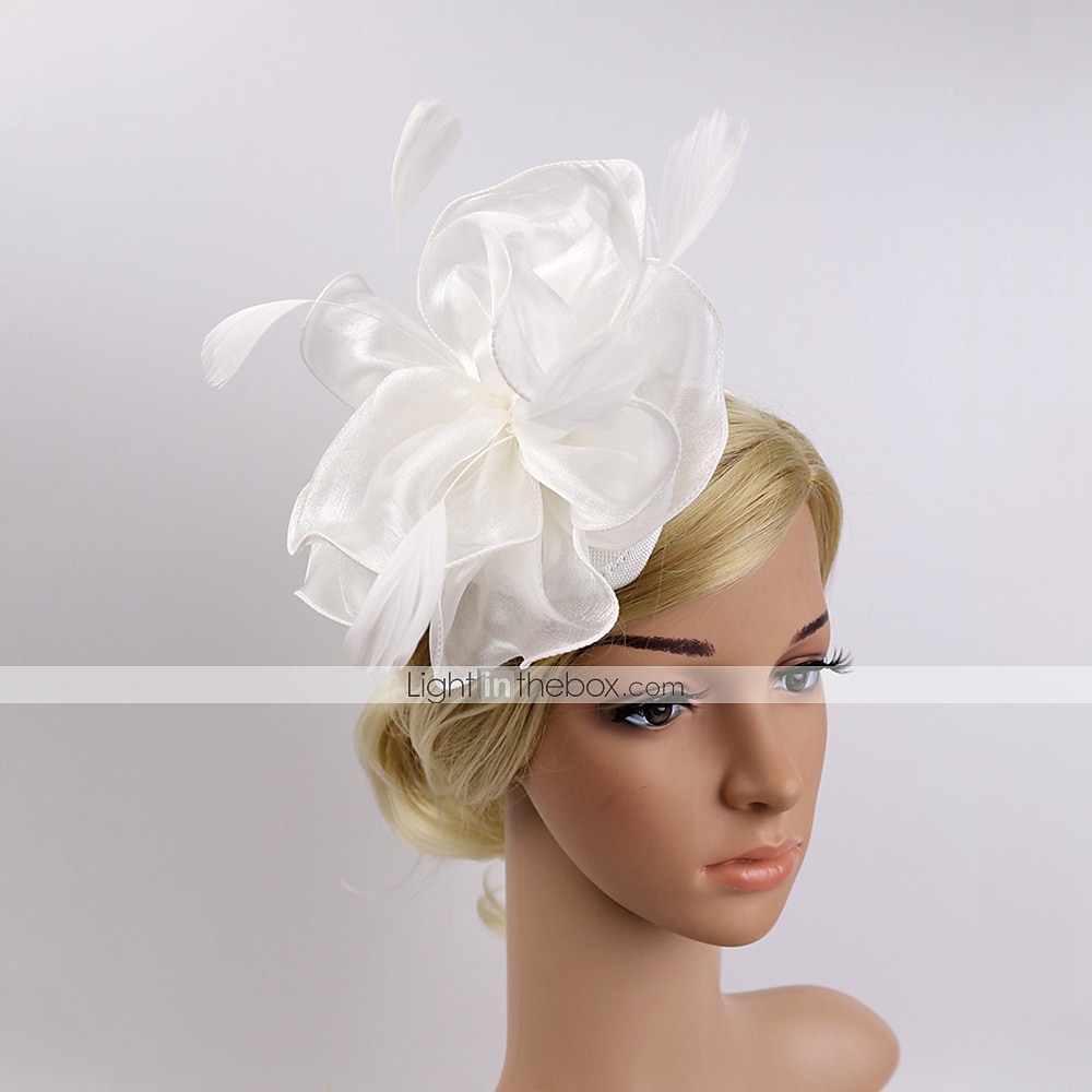 Fascinators Headpiece Tulle Tea Party Horse Race Ladies Day Elegant Retro With Feather Flower Headpiece Headwear 2024 - $17.49 –P4