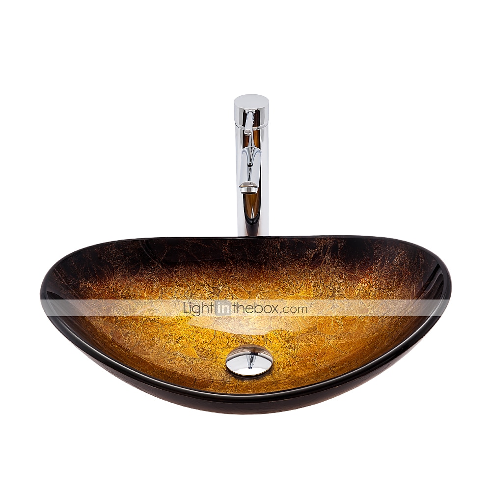 lavabo bagno / rubinetto bagno / anello di montaggio bagno moderno - lavabo rettangolare in vetro temperato del 2025 a $291.59 –P4