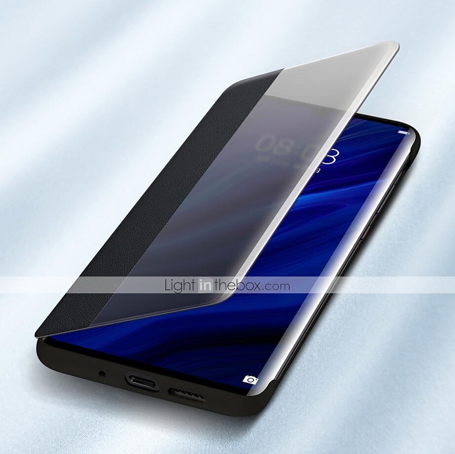 Handy Hülle Handyhüllen Für Huawei P20 P20 Pro P30 P30 Pro Ganzkörper-Gehäuse Ledertasche Klappetui Flipbare Hülle mit Sichtfenster Auto Schlaf / Aufwachen Feste Farbe Hart PU-Leder 2025 - $13.99 –P1