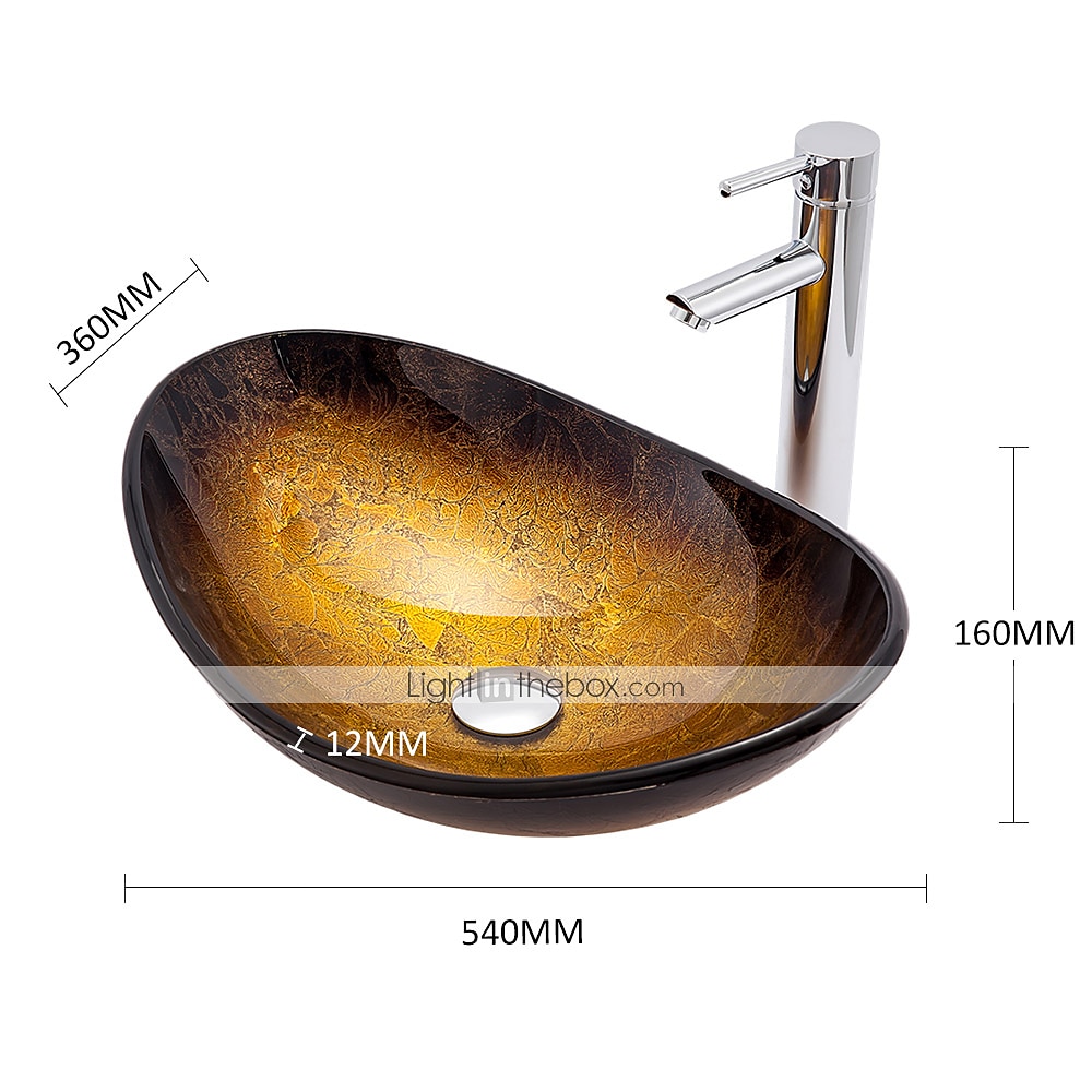 lavabo bagno / rubinetto bagno / anello di montaggio bagno moderno - lavabo rettangolare in vetro temperato del 2025 a $291.59 –P3