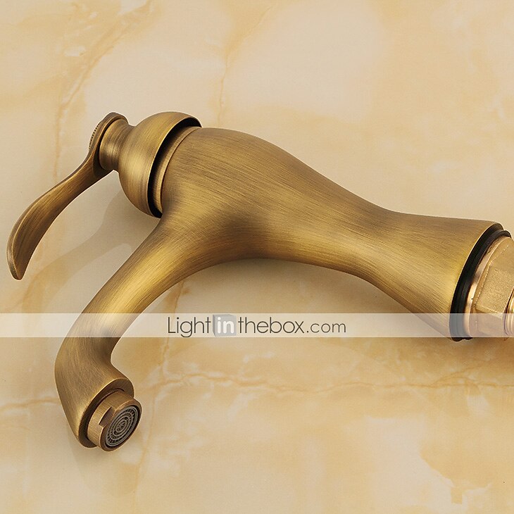 Bathroom Sink Faucet - Classic Antique Brass Centerset Single Handle One HoleBath Taps 2025 - $80.99 –P3