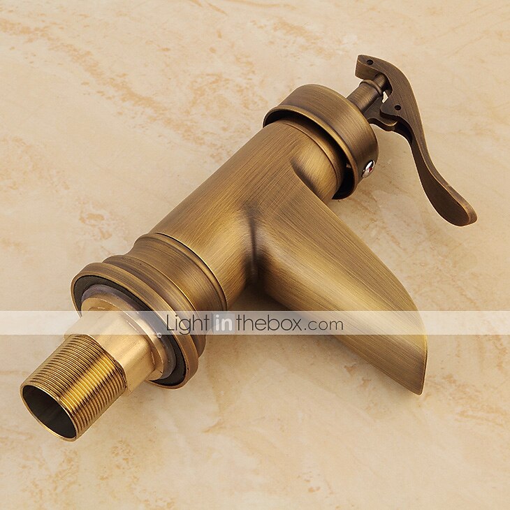 robinet de lavabo de salle de bain, robinets de bain monotrou en laiton antique cascade avec interrupteur chaud et froid de 2025 ? $89.99 –P6