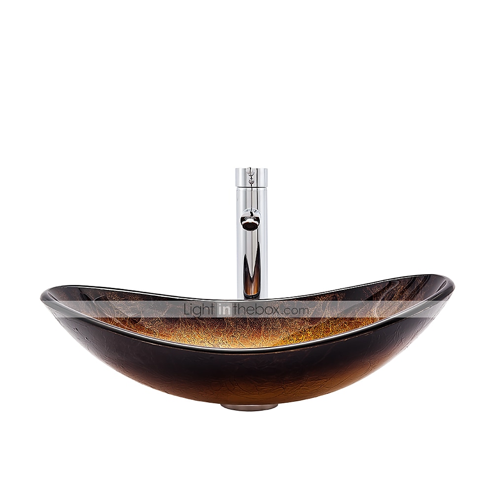 lavabo bagno / rubinetto bagno / anello di montaggio bagno moderno - lavabo rettangolare in vetro temperato del 2025 a $291.59 –P5