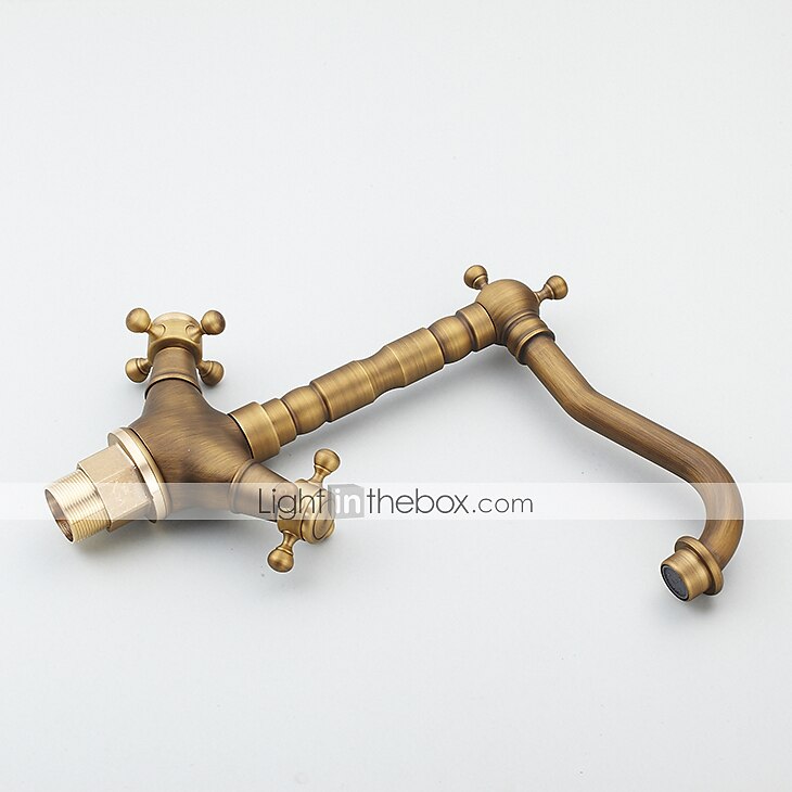 rubinetto del lavandino del bagno - centrotavola classico in ottone anticato due maniglie rubinetteria monoforo del 2025 a $80.99 –P7