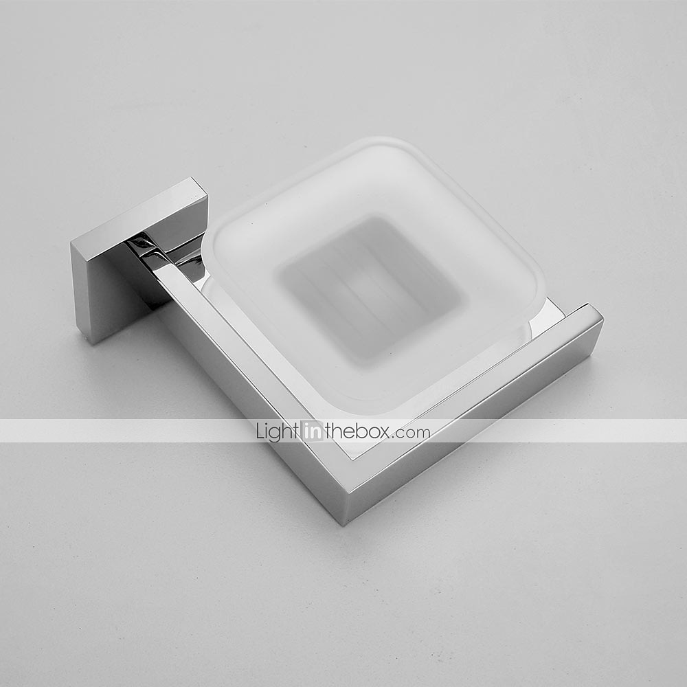 suport sapun inox si abs cu tava de sticla montata pe perete baie 1buc finisaje vopsite, crom galvanizat si periat 2025 - $47.99 –P16