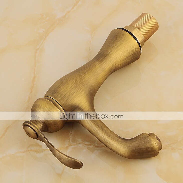 Bathroom Sink Faucet - Classic Antique Brass Centerset Single Handle One HoleBath Taps 2025 - $80.99 –P4