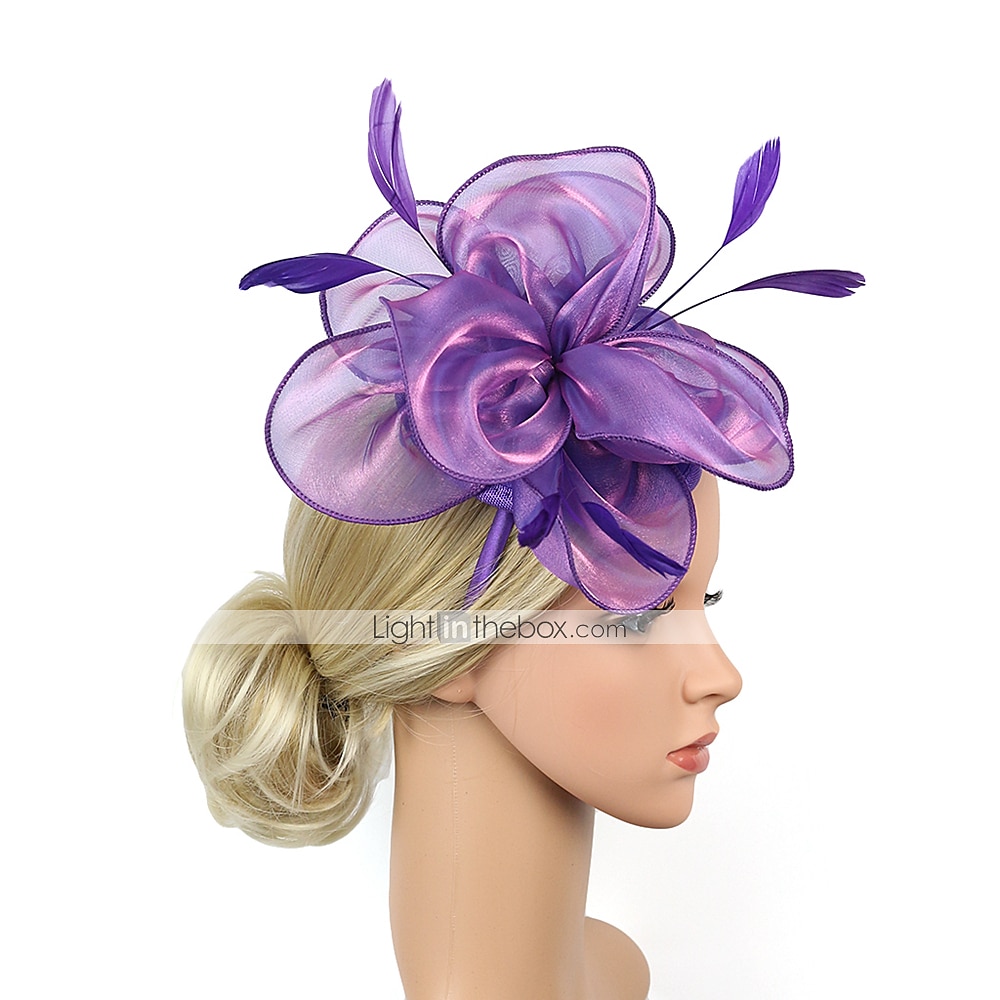 Fascinators Headpiece Tulle Tea Party Horse Race Ladies Day Elegant Retro With Feather Flower Headpiece Headwear 2024 - $17.49 –P7