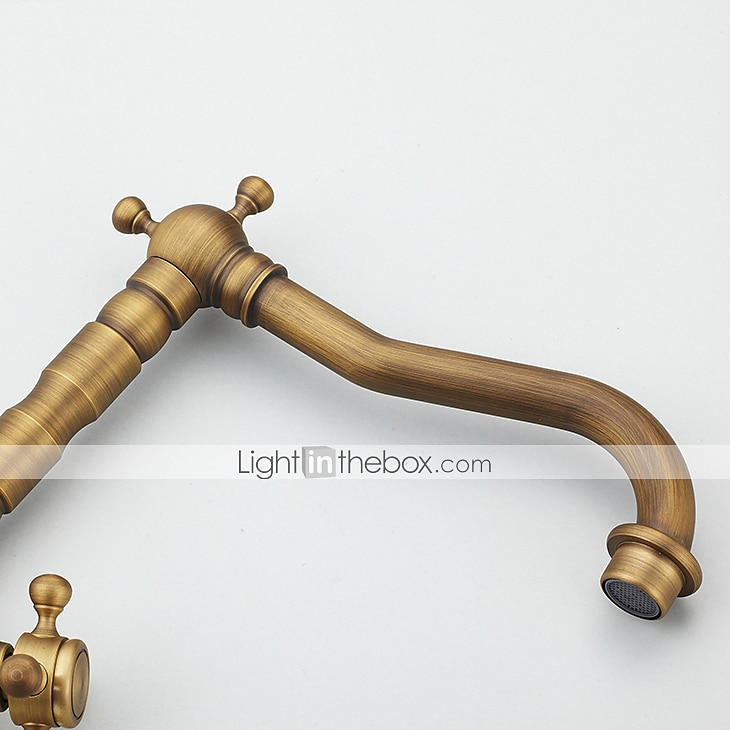 rubinetto del lavandino del bagno - centrotavola classico in ottone anticato due maniglie rubinetteria monoforo del 2025 a $80.99 –P9