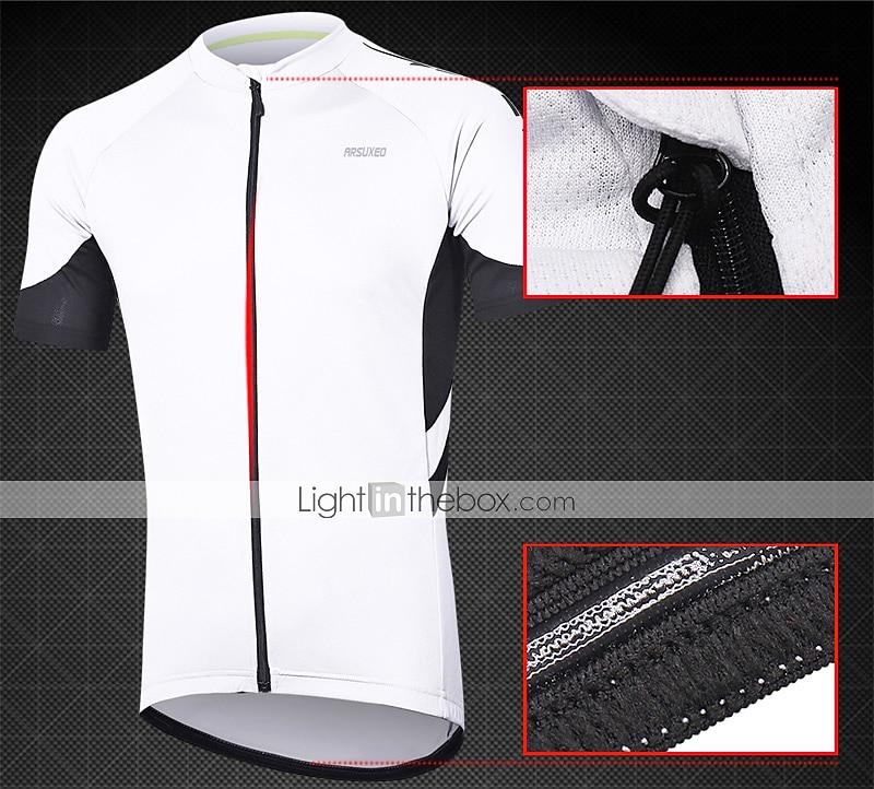 Men's Cycling Jersey Solid Color Short Sleeve Bike Jersey with 3 Rear Pockets Mountain Bike MTB Road Bike Cycling Breathability Reflective Strips Back Pocket Ultra Light Fabric Sports Dark Grey White 2026 - $28.99 –P12