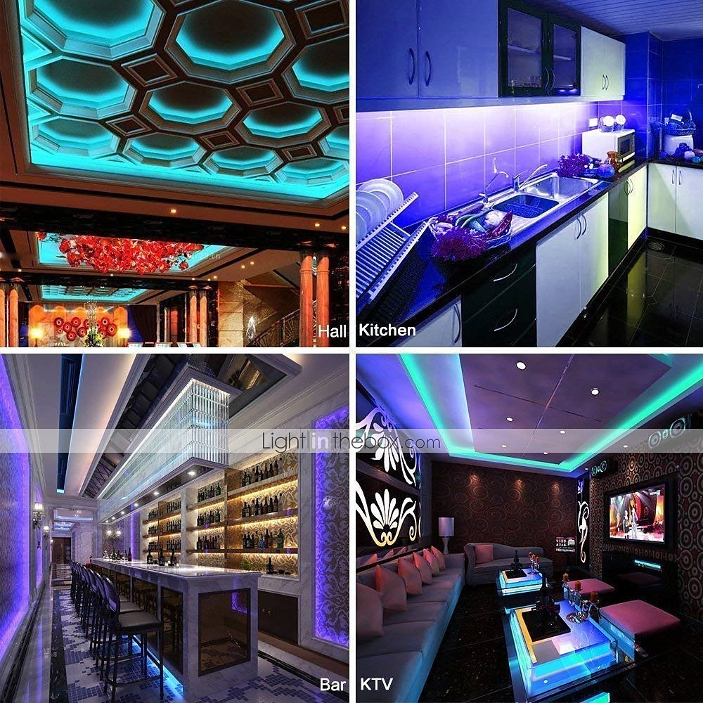 RGB LED Strip Lights Set Dimmable 20m 65.6ft Tiktok Lights 600 LEDs 5050 SMD 10mm Remote Control RC Cuttable Linkable Suitable for Vehicles Self-adhesive Color-Changing IP44 2025 - $48.99 –P8