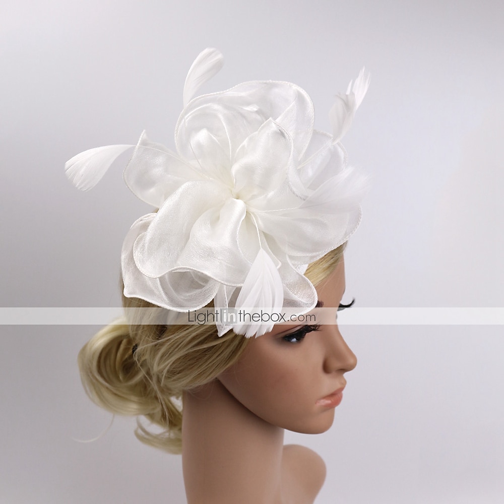 Fascinators Headpiece Tulle Tea Party Horse Race Ladies Day Elegant Retro With Feather Flower Headpiece Headwear 2024 - $17.49 –P5