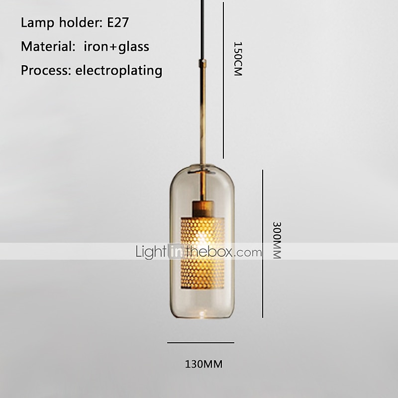 30 cm Single Design Pendant Light LED Modern Nordic Style Glass Cylinder Electroplated Lsland Lights Shops / Cafes Dining Room Lights Gift for Family Friends 110-120V 220-240V 2025 - $147.99 –P6