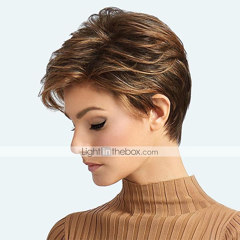 perruques brunes pour femmes perruque synthétique partie latérale bouclée perruque courte brun / bordeaux cheveux synthétiques 12 pouces design à la mode femmes synthétiques marron de 2025 ? $26.99 –P3
