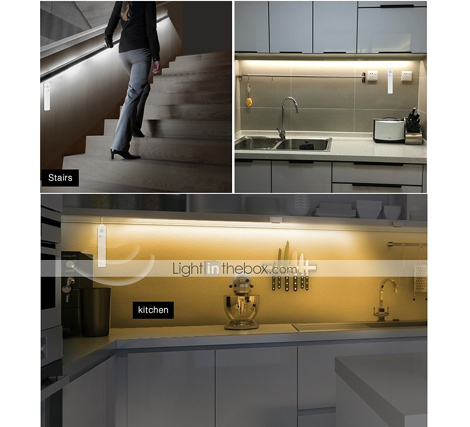 Motion Sensor LED Light Strip 1-2.5 Meters, Rechargeable Battery Box, Indoor Motion-Activated Light for Wardrobes, Stairs, Cabinets, Counters, and Beds (Batteries Not Included) 2025 - $13.49 –P4