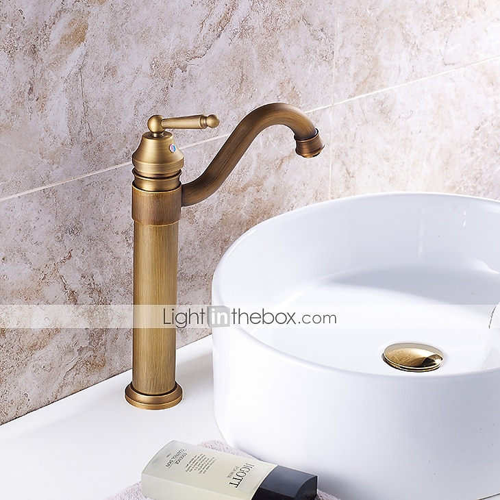 robinet de lavabo de salle de bain - laiton antique rotatif / central électrolytique mitigeur monotroubath taps de 2025 ? $97.99 –P7