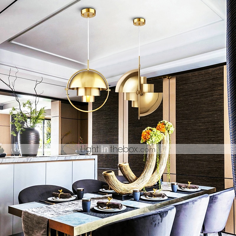 lampada a sospensione a led in ottone pendente multi-lite per interni, piccolo lampadario a led regolabile moderno per l'illuminazione del soggiorno di casa del 2025 a $349.99 –P2