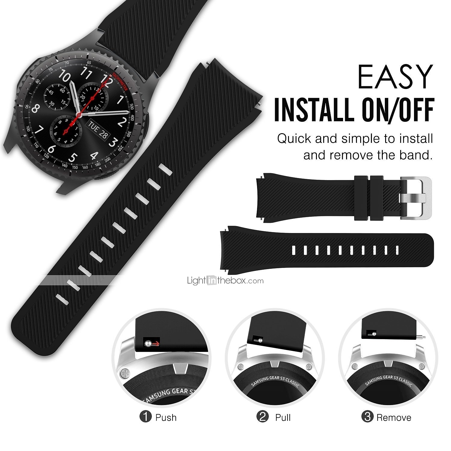 Ремешок для часов для Samsung Watch 3 45mm, Galaxy Wacth 46mm, Gear S3 Classic / Frontier, Gear 2 Neo Live силиконовый Замена Ремень 22mm Регулируется Спортивный ремешок Браслет 2026 - $9.99 –P5