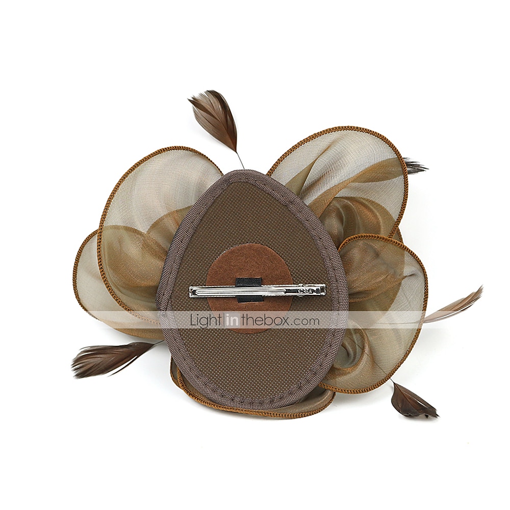 Fascinadores Tocado de Tul Fiesta de Té Carreras de Caballos Día de Damas Elegante Retro con Tocado de Flor y Pluma vestido para impresionar vestido para el día de carreras 2025 - $25.99 –P9