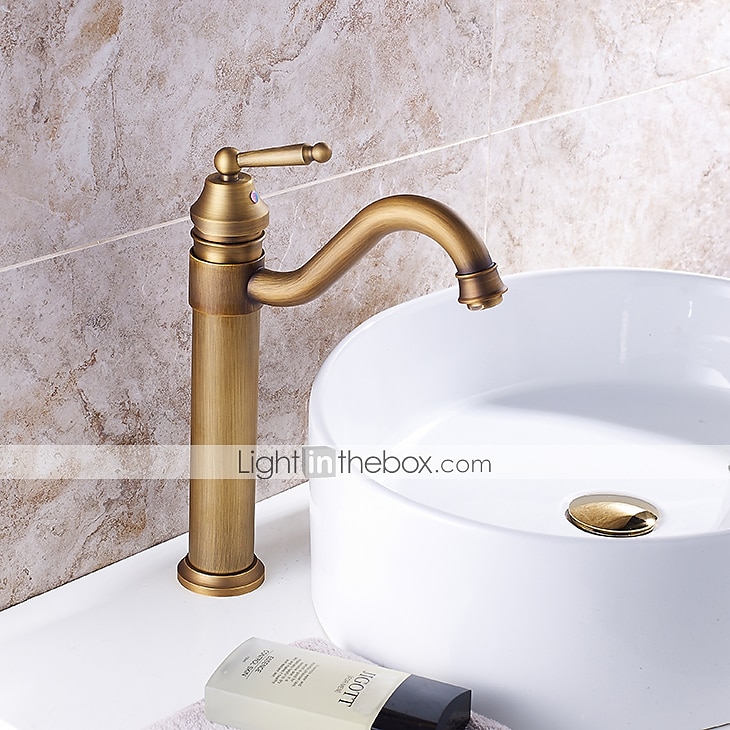 robinet de lavabo de salle de bain - laiton antique rotatif / central électrolytique mitigeur monotroubath taps de 2025 ? $97.99 –P4