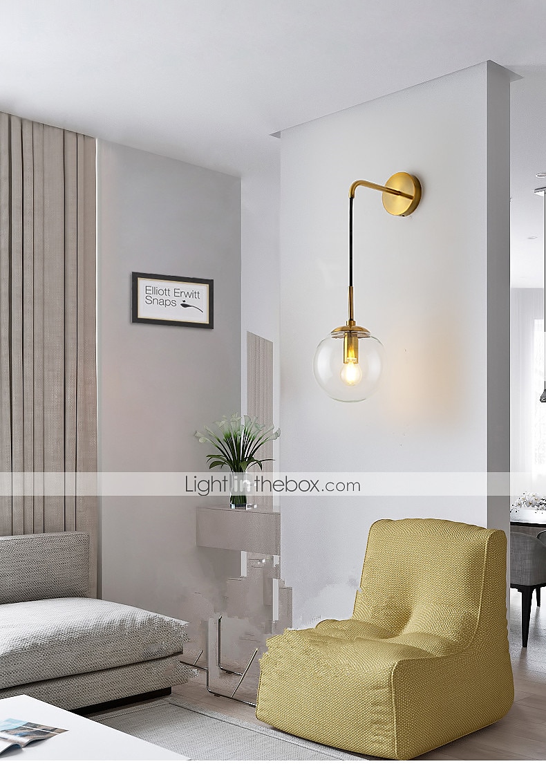 58cm lâmpadas de parede led arandelas de parede estilo nórdico criativo projeto esférico quarto vintage sala de estar corredor escada luz de parede de vidro ip54: 110-120v 220-240v de 2026 por $76.99 –P6