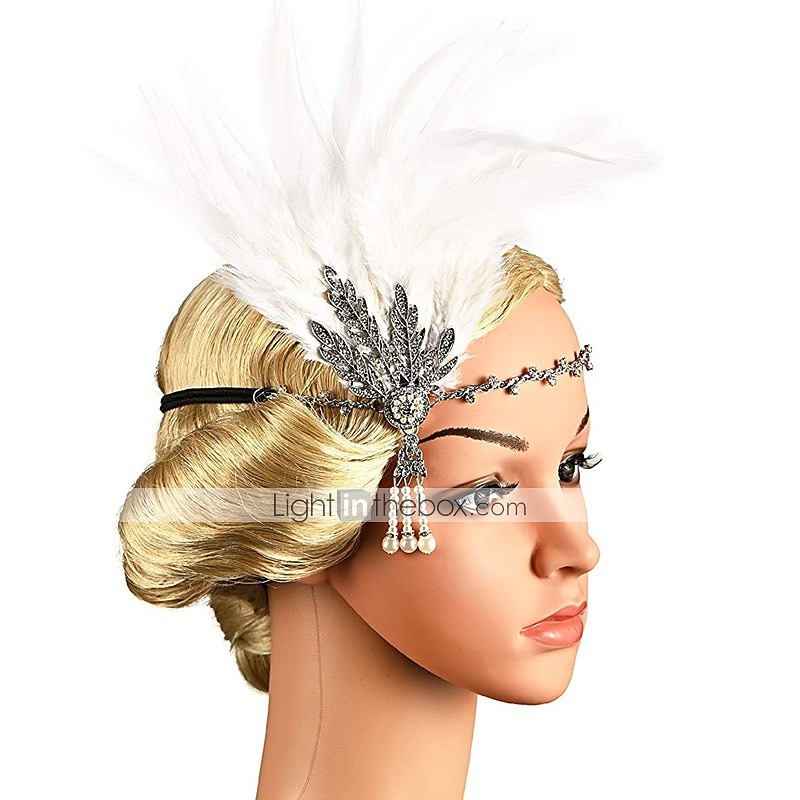 Accesorio Vintage Rugido 20s 1920s Diadema de estilo flapper charlestón Invitado a la boda Pluma Disfraz Mujer Navidad Víspera de Todos los Santos Carnaval Vacaciones Fiesta / Noche Mascarada Adulto 2026 - $16.49 –P6
