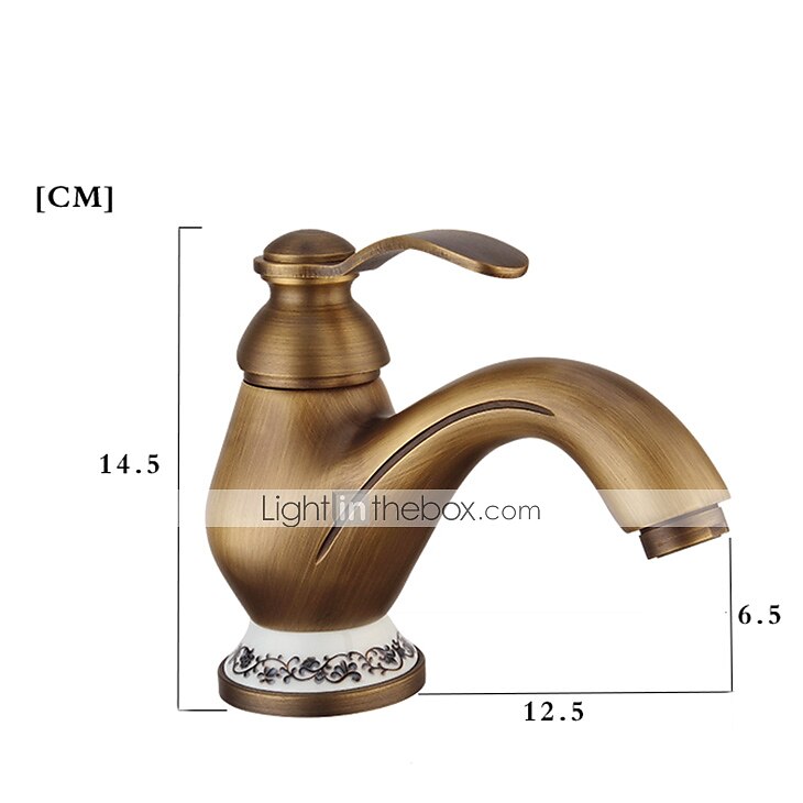 handfat kran - klassisk antik mässing centerset enkelgrepp en hålbad kranar 2025 - $97.99 –P1