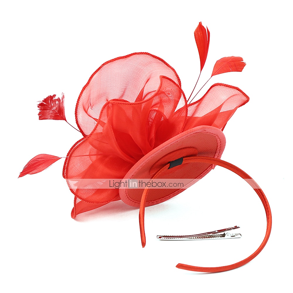 Fascinators Headpiece Tulle Tea Party Horse Race Ladies Day Elegant Retro With Feather Flower Headpiece Headwear 2024 - $17.49 –P2