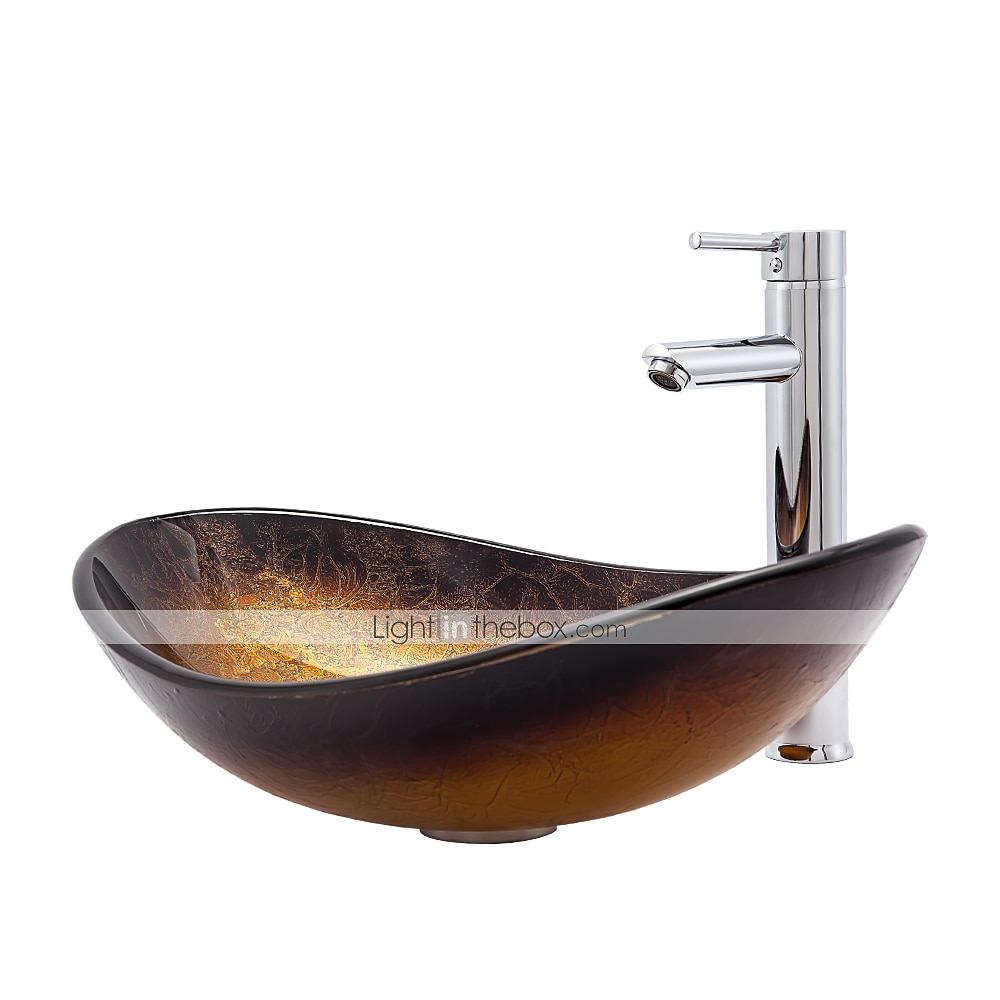 lavabo bagno / rubinetto bagno / anello di montaggio bagno moderno - lavabo rettangolare in vetro temperato del 2025 a $291.59 –P6