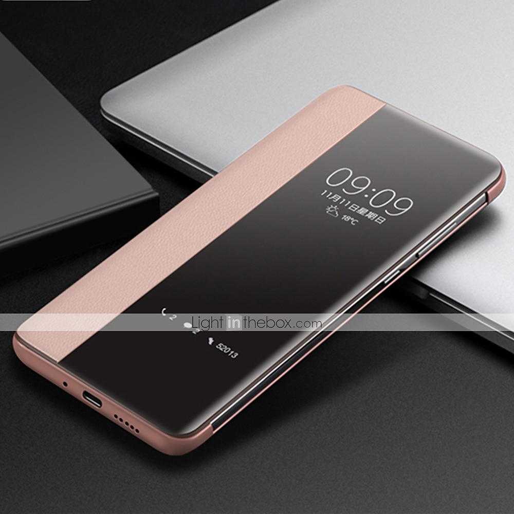 Handy Hülle Handyhüllen Für Huawei P20 P20 Pro P30 P30 Pro Ganzkörper-Gehäuse Ledertasche Klappetui Flipbare Hülle mit Sichtfenster Auto Schlaf / Aufwachen Feste Farbe Hart PU-Leder 2025 - $13.99 –P8