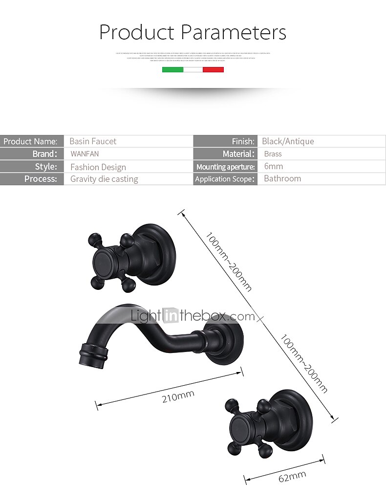 Bathroom Sink Faucet - Wall Mount / Widespread Electroplated Wall Mounted Two Handles Three HolesBath Taps 2025 - $170.99 –P3