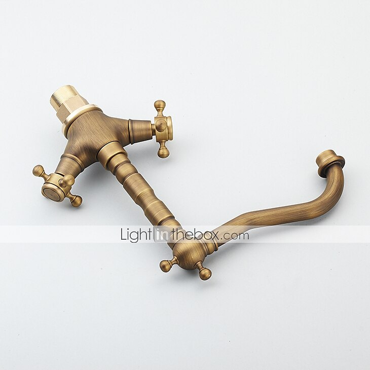 rubinetto del lavandino del bagno - centrotavola classico in ottone anticato due maniglie rubinetteria monoforo del 2025 a $80.99 –P13