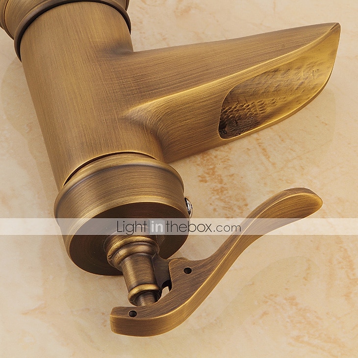 robinet de lavabo de salle de bain, robinets de bain monotrou en laiton antique cascade avec interrupteur chaud et froid de 2025 ? $89.99 –P10