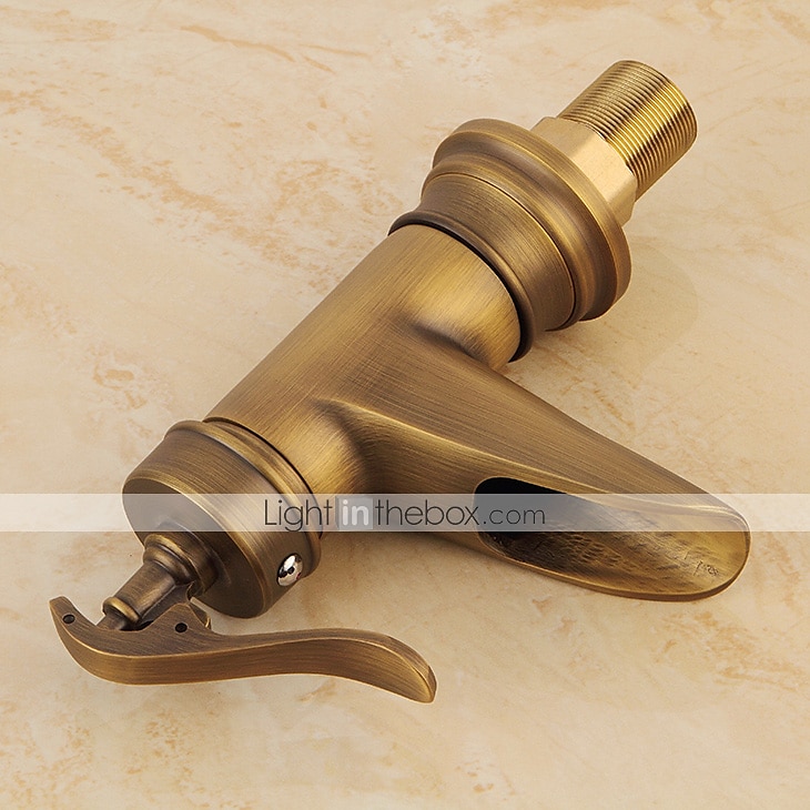 robinet de lavabo de salle de bain, robinets de bain monotrou en laiton antique cascade avec interrupteur chaud et froid de 2025 ? $89.99 –P8