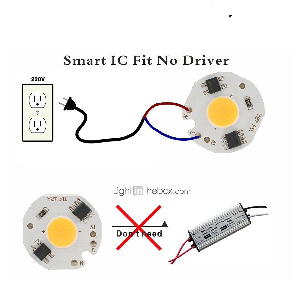 2025年 Led 3ワット5ワット7ワット9ワットcobチップランプ220ボルトスマートic不要ドライバled電球用洪水ライトスポットライトdiy照明コールドホワイトウォームホワイト  コレクション – $8.49 –P8