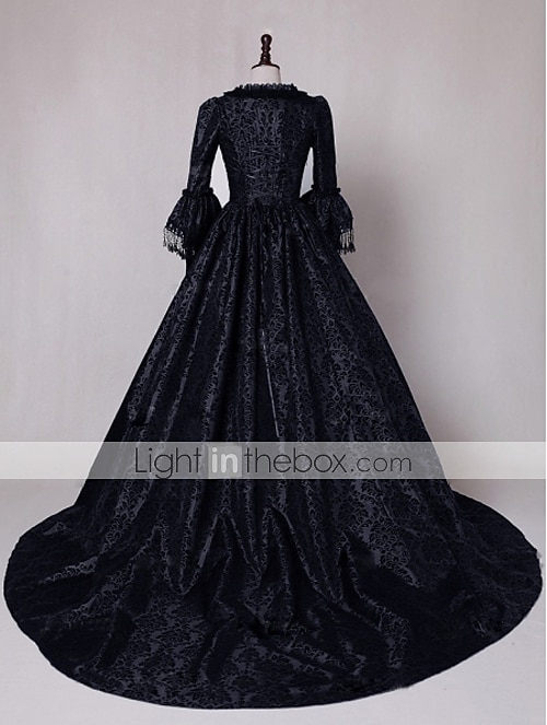 Dress Floral Style Rococo Victorian Floor Length Dress Party Costume Masquerade Flare Cuff Sleeve Princess Toile Ball Gown Square Neck Fancy Dress Women's Halloween Christmas Party / Evening Adults 2026 - $123.99 –P2