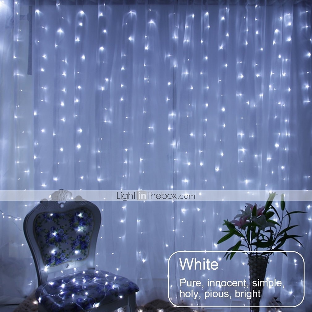 3M أضواء سلسلة 300 المصابيح تراجع LED 1PC أبيض دافئ أبيض أزرق ضد الماء حزب ديكور 220-240 V / قابلة للربط / IP44 2025 - $25.99 –P3