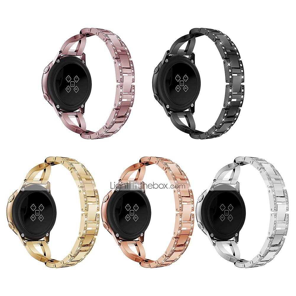 Óraszíj mert Samsung Watch 7/6/5/4 40/44mm, Galaxy Watch 5 Pro 45mm, Galaxy Watch 6/4 Classic 42/46/43/47mm, Watch 3, Active 2, Gear S3 S2 Rozsdamentes acél Csere Szíj 20mm 22mm Bling Diamond Luxus 2025 - $18.99 –P2
