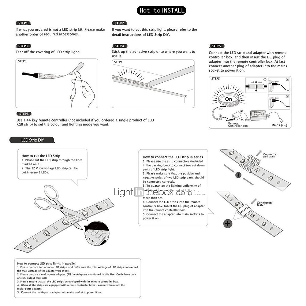 5m 16.4ft LED Strip Light Waterproof Flexible 300 LEDs 2835 SMD Warm White Cold White Red Blue Green for Bedroom Home Kitchen Party TV Backlight Cuttable DC 12V IP65 Self-adhesive 2026 - $9.49 –P12