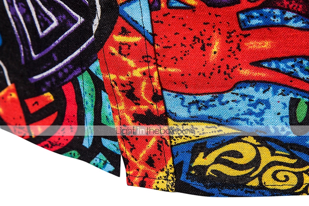 Herr Blommig Årgång Färgglad Skjorta Hawaii skjorta Aloha skjorta Långärmad Skjorta Nedvikt Vintage Designer Etnisk Stil Semester Fest Utekväll Svart Vin Rubinrött S M L 2025 - $25.99 –P5