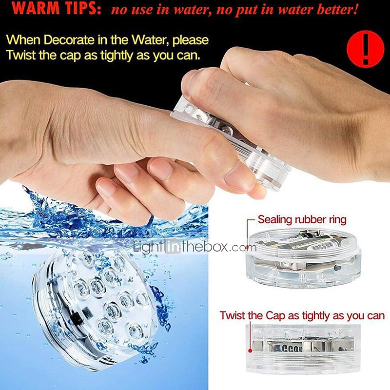 Outdoor Remote Controlled RGB Submersible Light – Waterproof LED Lights Battery Powered for Swimming Pool, Vase, Bowl, Garden, and Party Decoration 1/4/8 pcs 2026 - $10.99 –P4