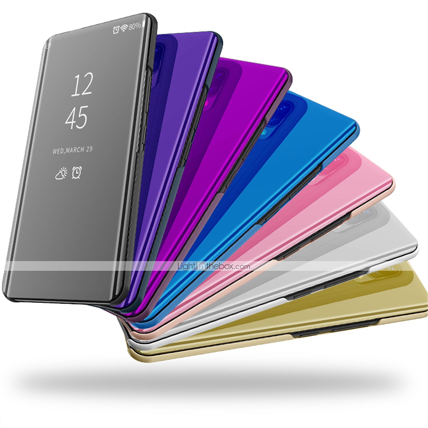 telefon Kılıf Na iPhone 16 15 14 Pro Max Plus Wyczyść okno widoku Odwróć okładkę Z podpórką Automatyczne usypianie budzenie Lustro Powłoka Skóra PU 2025 - $11.99 –P5