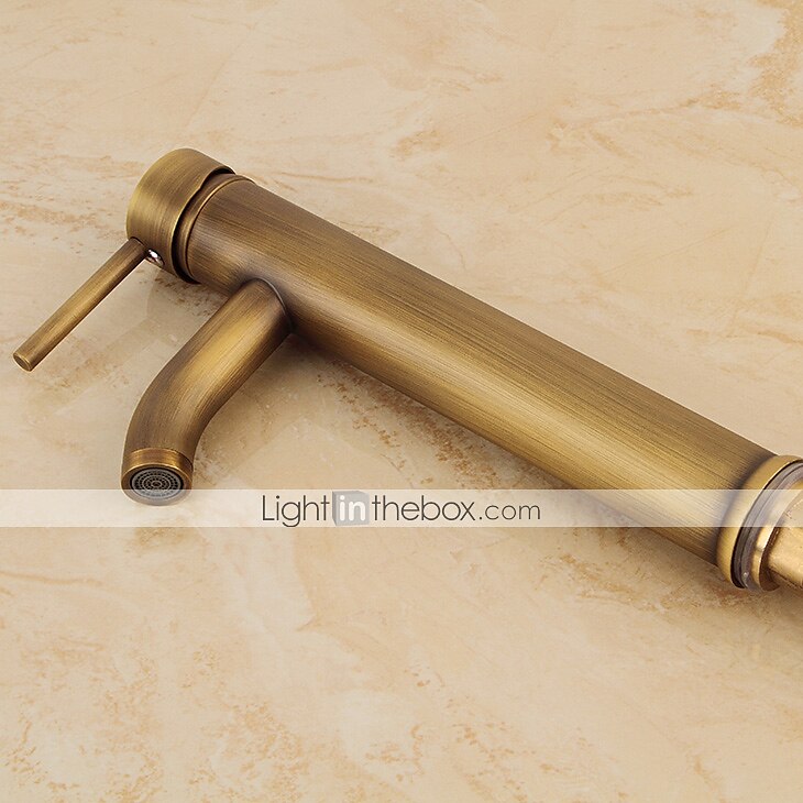 Waschbecken Wasserhahn - klassischer antiker Messing-Centerset Einhand-Einloch-Badarmaturen 2025 - $80.99 –P3