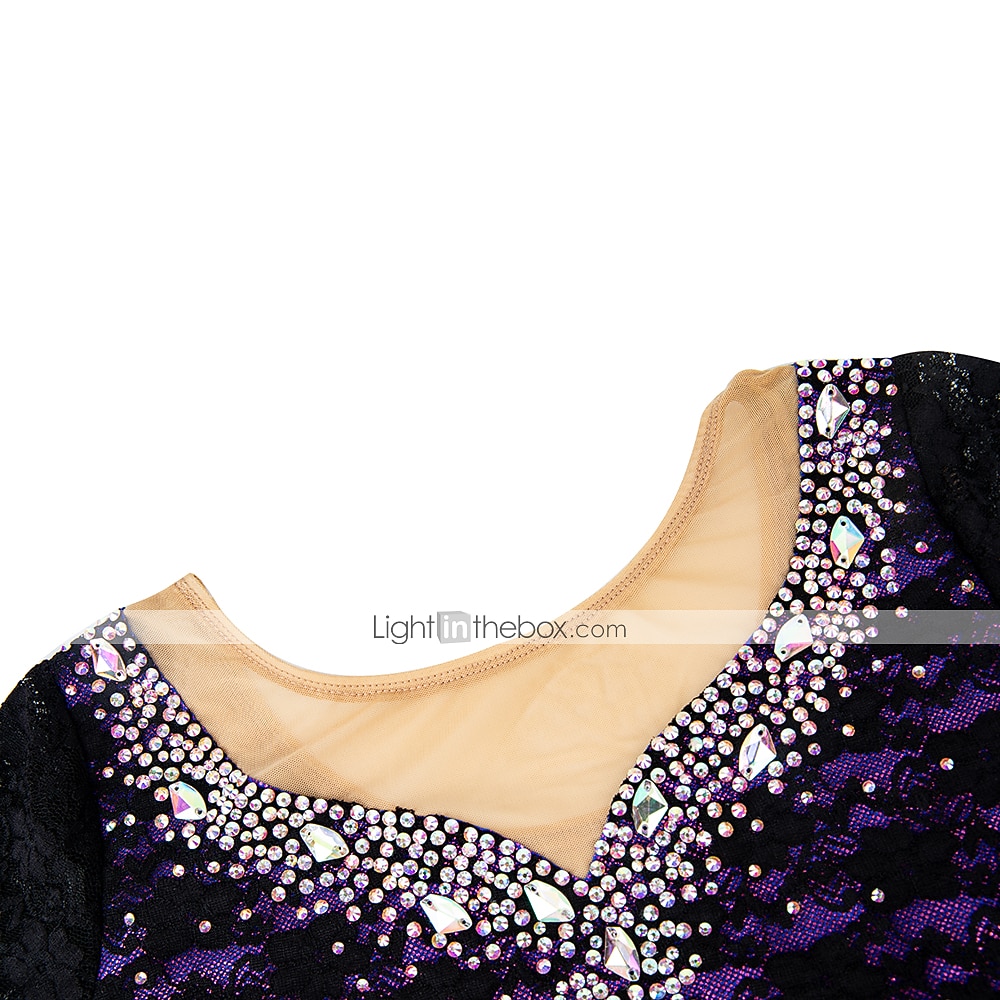 Figure Skating Dress Women's Girls' Ice Skating Dress Outfits Yellow & Yellow Black Dark Red Open Back Mesh Spandex High Elasticity Training Practice Competition Skating Wear Solid Colored Classic 2026 - $134.99 –P4