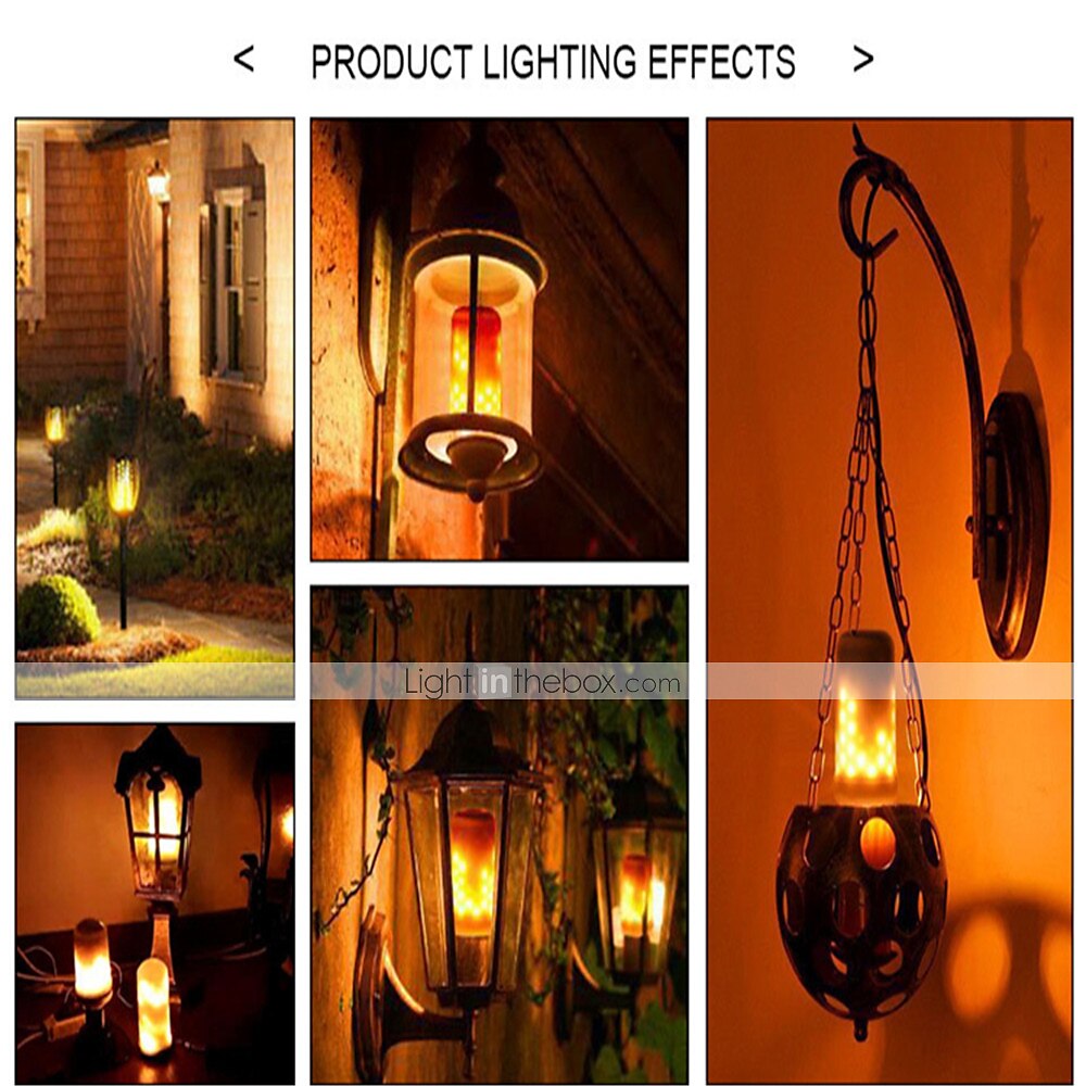 LED Flame Effect Fire Light Bulb E26-E27 Base 4 Modes with Upside Down Effect Halloween Christmas Atmosphere Decoration 8W AC85-265V 2025 - $9.49 –P13