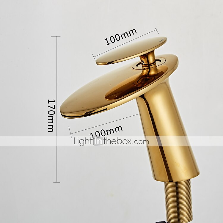 Faucet Set - Waterfall Gold Centerset Single Handle One HoleBath Taps 2025 - $89.99 –P5