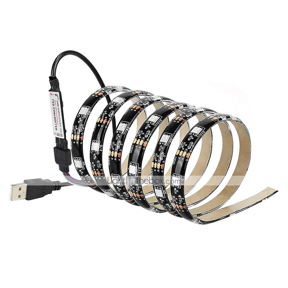 LED Light Strips 2M USB Flexible Tiktok Lights TV Backlight 60LED 10mm Waterproof Multi-color TV Backlight with Infrared Remote Controller Halloween TV Computer Background 2025 - $13.49 –P6