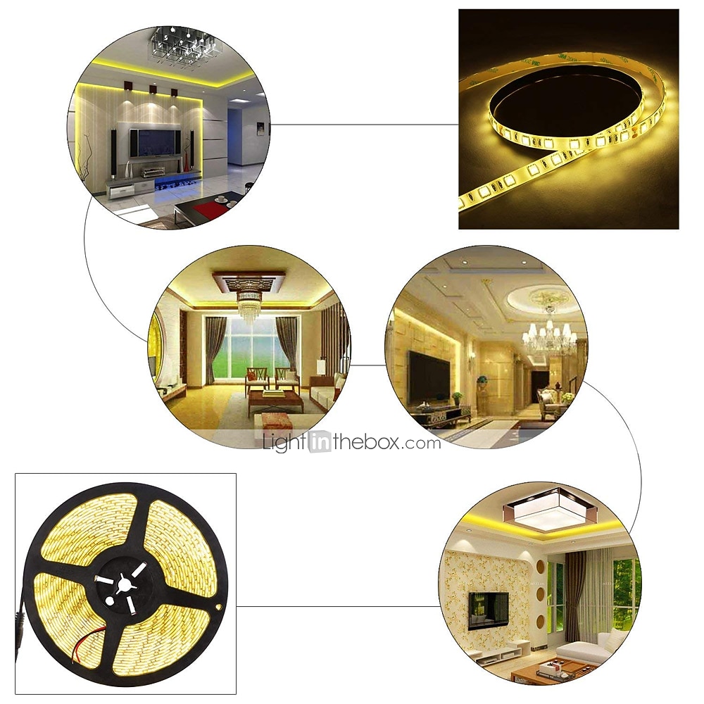 32.8ft 10m LED Light Strips Flexible Tiktok Lights Not-Waterproof 600 Units SMD 5050 10mm LEDs DC12V for Holiday Home Party Indoor Decoration 2025 - $18.99 –P6