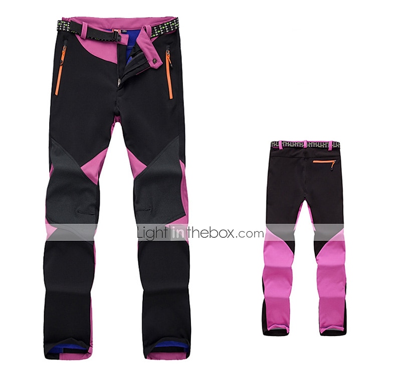  Womens Ski Snow Pants Fleece Lined Hiking Pants Waterproof  Warm Winter Pants Cold Weather Insulated Pink M